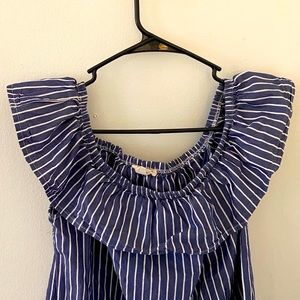 Off the Shoulder Mason Stripe Top